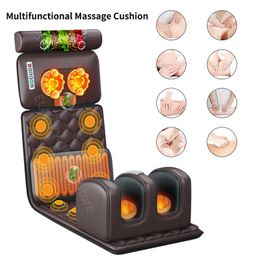 Back Massager 54 Heads Heating Infrared Cushion For Full Body Pain Stress Relief Relax Electric Massage Mattress Vibrating 110V 231216