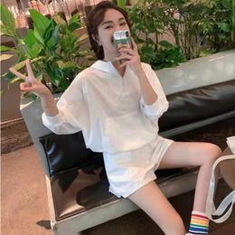 Work Dresses Sports Girl Set Women's Summer Relaxed Casual Small Fashion Network Red Fried Street Sweater Shorts Ins