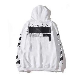 Men's Hoodies Sweatshirts Off Whitehoodie Off Trendy Fashion Sweater Painted Arrow Crow Stripe Loose Hoodie And Women's T Shirts Office Hot 806