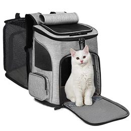 Cat s Crates Houses Pet Supplies Out Puppy Backpack Expandable Pet Bag Large Capacity Breathable Portable Cat Backpack Foldable Dog Bag 231216