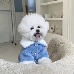 Dog Apparel Cat Pet Clothing Thickened Warm Winter Fleece Schneider Frise Teddy Shiba Medium Size Simple Coat Cotton Jacket