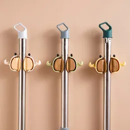 Kitchen Storage Wall-Mounted Crab-Shaped Mop Clip Stylish Hole-free Instal Holder For Home Use