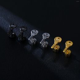 Dangle Earrings 2023 Key Shape Stainless Steel Trend Personality Vintage Stud Punk Jewelry