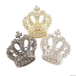 Upscale crown brooch crystal brooch female retro sweater suit shawl pin buckle hijab pins 251e