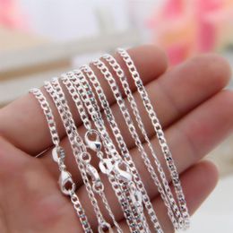 wholel 100pcs lot 925 sterling silver curb chains 2mm women lady necklace chains Jewellery 1630 bulk296W