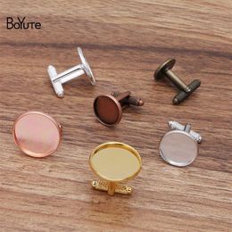 BoYuTe 20 Pieces Lot Round 12-14-16-18-20MM Blank Cuff Links Base Tray Bezel Vintage Diy Hand Made Jewellery Accessories212L