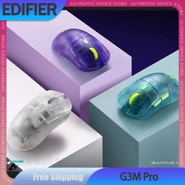 Mice EDIFIER Hecate G3MPro Gamer Mouse 3 Mode Wireless Bluetooth PAW3395 26000DPI Office Transparent Esport Gaming Gifts 231216