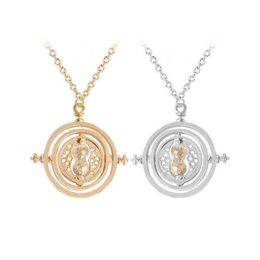 24 Pcs Lot Selling 3 5 cm Diameter Time Turner Necklace Movie Jewelry Rotating Hourglass Pendant Bulk Whole 220121276U