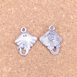 109pcs Antique Silver Bronze Plated stingray fish Charms Pendant DIY Necklace Bracelet Bangle Findings 21 13mm225D