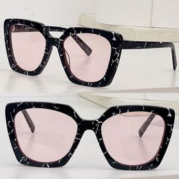 Famous brand sunglasses Male designer brand, mens womens new acetate Fibre black and white frame pink lenses driving sunglasses with box SPR23Zs