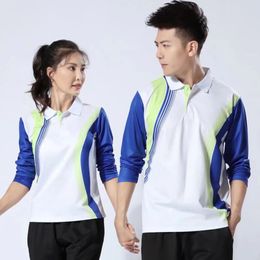 Outdoor T-Shirts 2024 Spring Print Tennis Badminton Shirt Jersey Tops for Men Women Korean Fashion Long Sleeve Table Tennis Uniform Clothes 231216