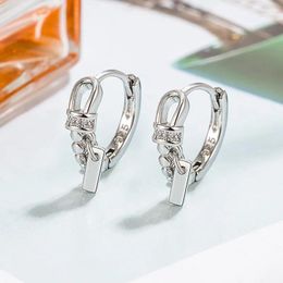 Hoop Earrings Trendy Hip Hop Geometric Rectangle Dangle For Women Zircon Punk Korean Drop Ear Buckle Jewellery