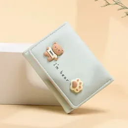 Wallets Woman 3D Bear Wallet Small Cartoon Doll Short Coin Purse Japanese Korean Style Bag Pouch For Change Gift