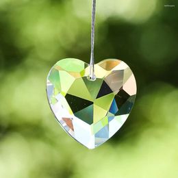 Chandelier Crystal 5pcs Transparent 27mm Austrian Peach Heart Pendant Sun Catcher Decor Faceted Glass Prism Love Beads