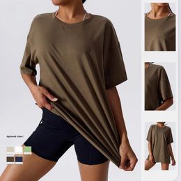 Women's T Shirts Loose Top Breathable Fitness Suit Yoga Blouse Over Running Exercise Short Sleeves T-shirts