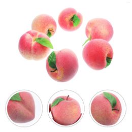 Party Decoration 6 Pcs Artificial Fruit Peach Miniature Toy Decor Candied Fruits Store Model Prop Foams