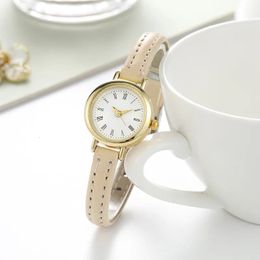 Other Watches Simple Women Luxury Design Leather Watch Ladies Quartz Wristwatch Womens Small Round Dial Clock Reloj Mujer 231216