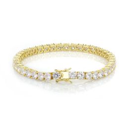 3MM 4MM 5MM 6MM Tennis Bracelet Men and Women Bracelet Zirconia Triple Lock Hiphop Jewellery Cube202T