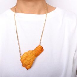 Emulation Fried Chicken Leg Pendant Necklace New Funny Accessories2503