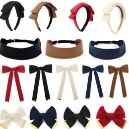 Hair Accessories 001V Cotton Ribbon Hairband Cute Hairpins Girls Headband Barrettes Solid Clip Kids Headwear Fashion