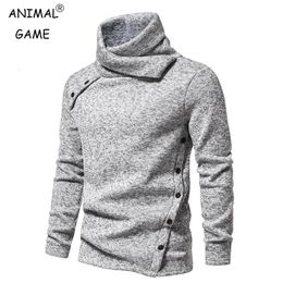 Mens Sweaters Sweatwear Hoodies Unbalance Hem Long Sleeve Sweatshirt for Men Clothing Autumn Turtleneck Sweaterss Top Hoodie 231216