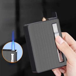 New Creative 10-pack Dual-purpose Cigarette Case Lighter Automatic Pop-up Inflatable Windproof