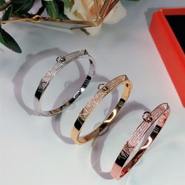 circle Lock Gold Bracelets Women Bangles Punk for gift luxurious Superior quality jewelry Leather belt Bracelet deli291L