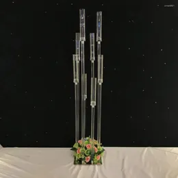 Candle Holders 10PCS Acrylic 8 Heads Holder Tall Clear Candelabra Candlestick Wedding Decoration Table Centerpiece Flower Stand