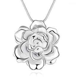 Pendant Necklaces Bohemian Women Floating Charm Statement Pendants Friends Flower Chain Necklace Enamel White Colour Jewellery Collie211L