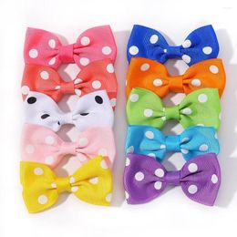 Hair Accessories 20pcs/lot Solid Colour Grosgrain Ribbon Bowknot Kids Clips Handmade Bows Baby Girls Barrettes Hairpins Po Props Gift Sets