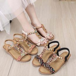 Sandals Retro Bohemians Flower Wedges Non-Slip Comfortable Beach Shoes For Shopping Dating