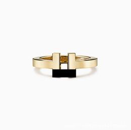 Designer Ring Double T ring 925 Serling silver gilt 18k rose gold opening set with diamond semi-wedding anniversary gift box for women