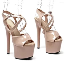 Sandals LAIJIANJINXIA 17CM/7Inch PU Upper Sexy Exotic Women/Girl Platform Fashion High Heels Pole Dancing Shoes 0132