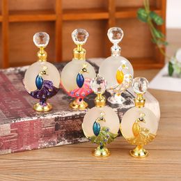 10pcs Creative Spherical Shape Peacock Perfume Bottle Middle East Dubai style 25ml Empty Refillable Essential Oil Dropper Bottle