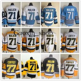 Gaoxin Pittsburgh New Retro Ice Hockey Jerseys 77 Paul Coffey 71 Evgeni Malkin Jersey