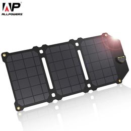 Chargers ALLPOWERS 21W Solar Panel Cells Portable Charger Batteries Phone Charging for Sony iPhoneX Plus 11Pro iPad 231216