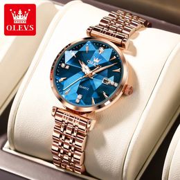 Wristwatches OLEVS Womens Watches Jewellery Quartz Watch Waterproof Stainless steel Strap Rose Gold for Women Fashion Bracelet Set 231216