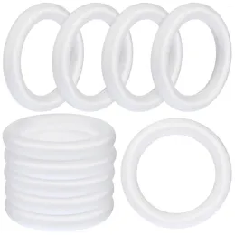 Decorative Flowers 10Pcs White Round Polystyrene Foam Ring For Christmas Crafts DIY Handmade Wreath Festival Wedding Party Decorations