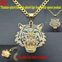 Stainless steel Lion Leopard tiger head bottle opener pendant 201014328r