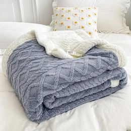 Blankets Soft Plaid Blanket Warm Fleece Winter Blankets for Adults Kids Solid Sofa Bed Cover Duvet Plush Winter Throw Bedspread for Beds 231216