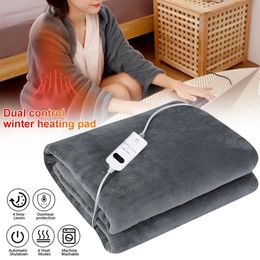 Electric Blanket 150x65cm Electric Blanket 220V/110V Heated Throw Blanket Flannel Blanket Mattress 2 Heat Settings with Switch Winter Body Warmer 231216