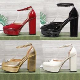 Top Quality Sandals High Heel Women Dress Shoes Luxury Designer Leather Shoes 11.5 CM Hentian Gao Heels Platform Wedding Party Women Sandals35-42size