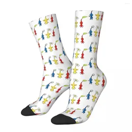 Men's Socks Hip Hop Retro Blue Yellow And Red Pikmin Crazy Compression Unisex Game Harajuku Funny Crew Sock Boys Gift