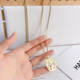 18K Gold Plated Stainless Steel Necklaces Choker Chain Letter Pendant Statement Fashion Womens Necklace Wedding Jewellery Accessorie181w