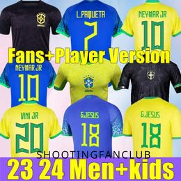 5A+ Ronaldo Brazil VINI JR. Soccer Jersey Brasil CASEMIRO 23/24 Bellingham G.JESUS P.COUTINHO Home Away Men Kids Kit L.PAQUETA T.SILVA PELE MARCELO Football Shirt Uniform