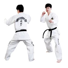 Martial Arts Professiona ITF Approve White Uniform Taekwondo Student Doboks Suit Kimono Martial Arts Taekwondo Clothes Long Sleeve Fitness Gi 231216