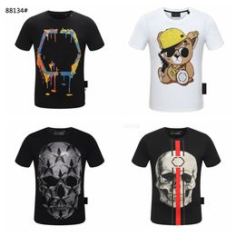 Philipps Pp T-shirt PP Devil Skull Di Short-sleeved Tees Casual Streetwear Tops Mens Clothing Plein Cp Mens Tshirts Polo Shirt Men Designer Tshirt Skull