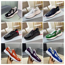 Famous Brand Shoes Luxury Men's Copa America Sports Shoes Leather Sports Shoes Patent Leather Flat Bottom Black Blue Mesh Nylon Casual Shoes and Boxes 38-45