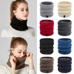 Bandanas Winter Warm Knitted Scarf For Women Men Double-layer Soft Fleece Lined Thick Neck Warmer Outdoor Sport Circle Loop Scarves Wrap