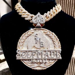 Hip Hop Pendant Bling Luxury Iced Out Moissanite Jewellery Sterling Silver Diamond Charm Custom Necklace
